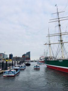 sailing boat in water in hamburg