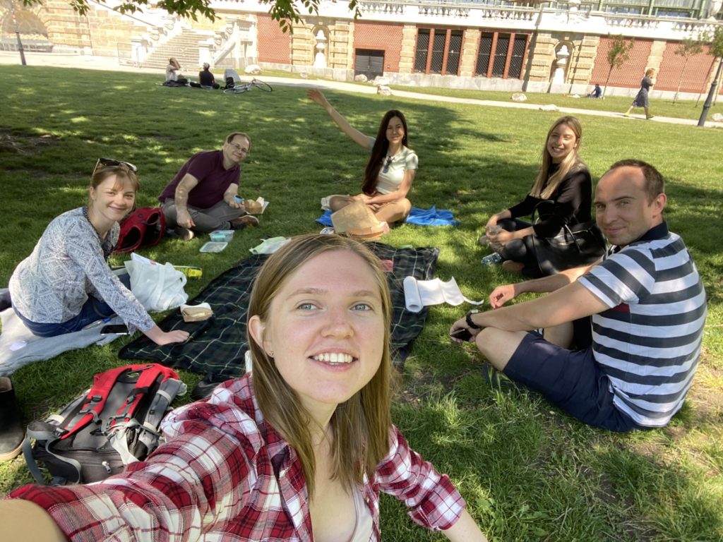 The team at a picknick.