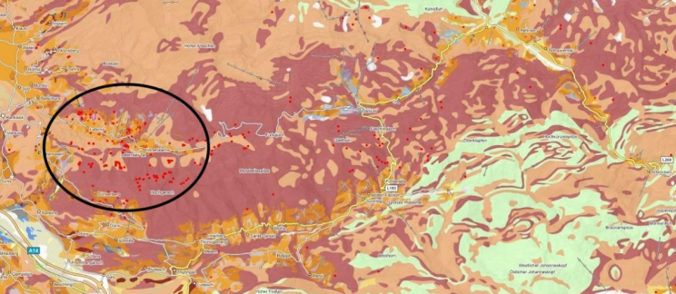 historical landslides listed in eHORA (screenshot from eHORA)