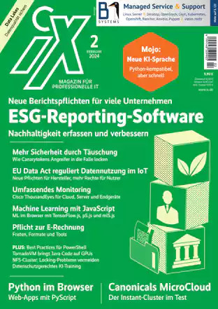 iX heise magazin regarding ESG reporting software. Alexander Schatten published two cover articles