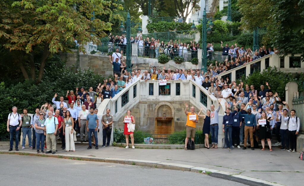 All participants outside on a huge stone stairway
