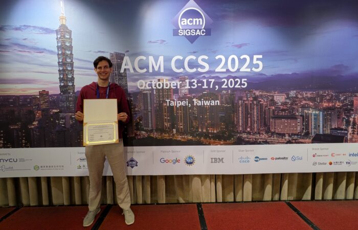 David Schmidt with Award in hands